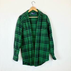 Polo Ralph Lauren Large Green and Black Plaid Shacket